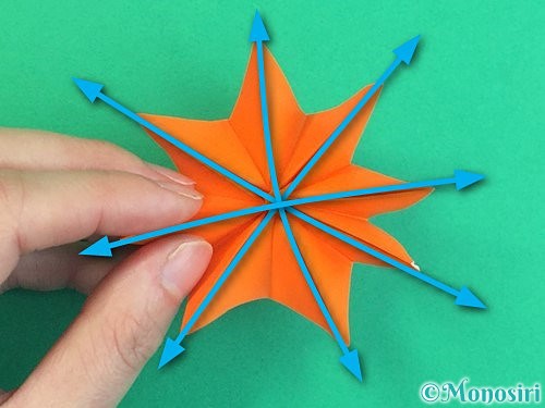 折り紙で立体的なガーベラの折り方手順43