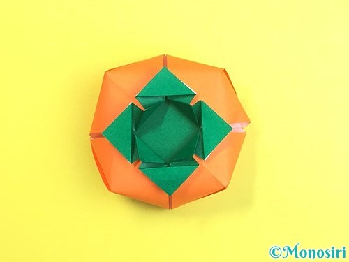 折り紙で立体的な柿の折り方手順63