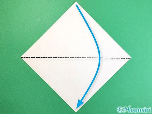 折り紙で亀の折り方手順1